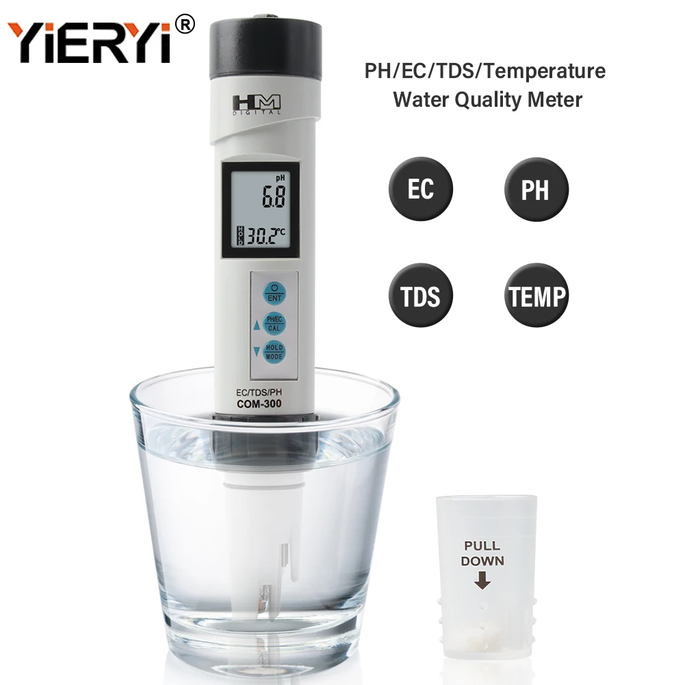 

Yieryi COM300 PH-метр 3 в 1, PH EC TDS, детектор температуры, монитор ATC, аквариум, бассейн, тестер качества воды, инструмент проводимости