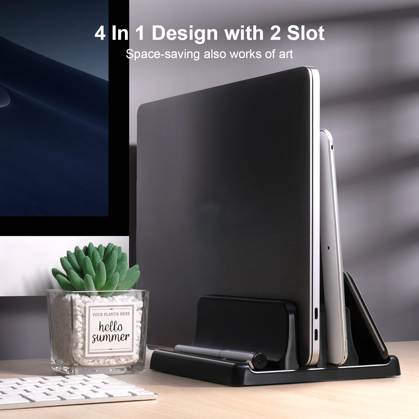 

Original Laptop Stand Holder Plastic Adjustable Desktop Notebook Dock Space-Saving 3 In 1