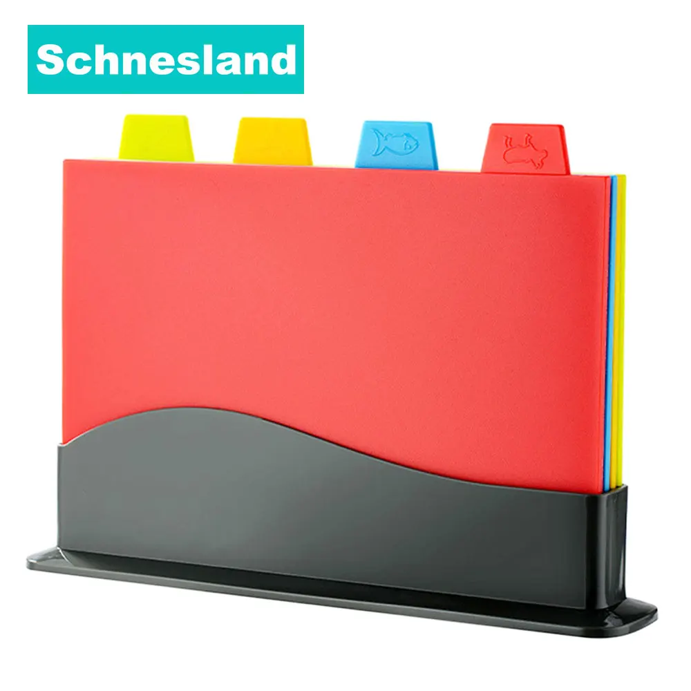 

Набор пластиковых разделочных досок Schnesland с 4 ковриками, Разделочные Блоки, кухонная утварь