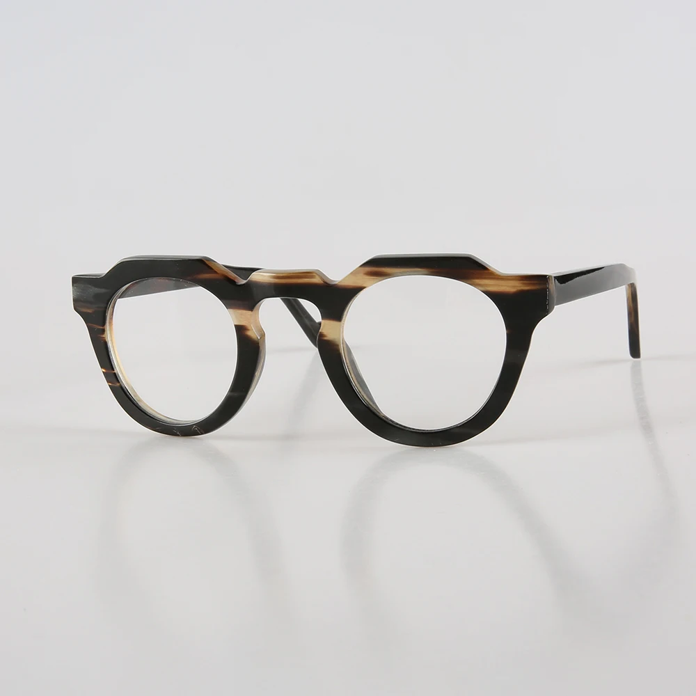 

Brand Classic Striped Key Nose Bridge Reading Glasses For Men Spectacles Handmade Natural Horn Prescription Eyeglass Frames