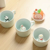 creative cartoon ceramic mugs cute 3d cartoon animal coffee milk tea cup 230ml novelty birthday gifts tazas