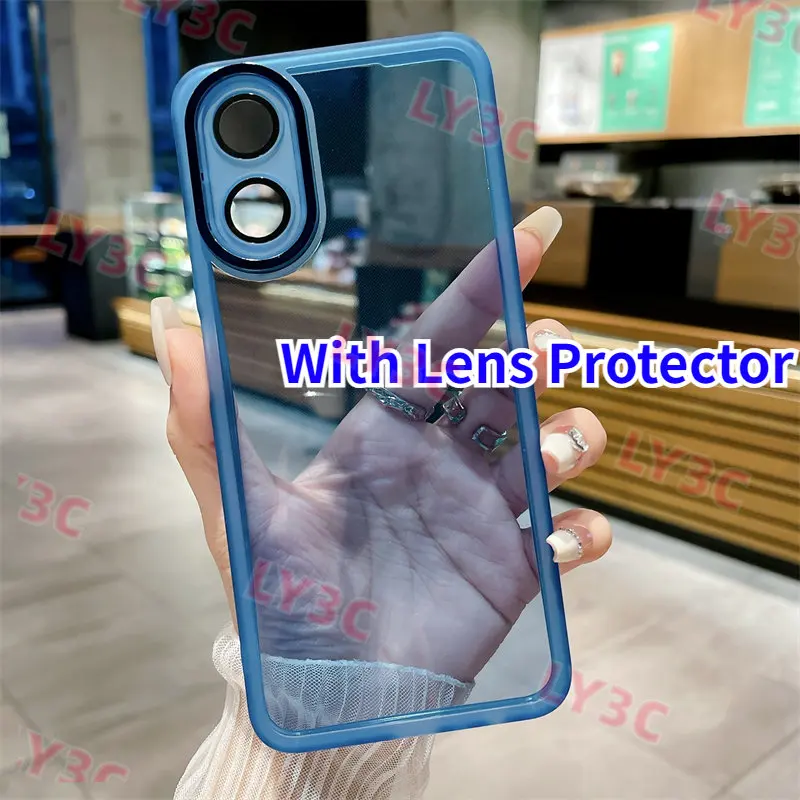

Аксессуары для OPPO A52 A72 A92 A53 A33 A32 A54 A55 A36 A76 A57 2022 4G защита объектива камеры однотонная Прозрачная силиконовая крышка