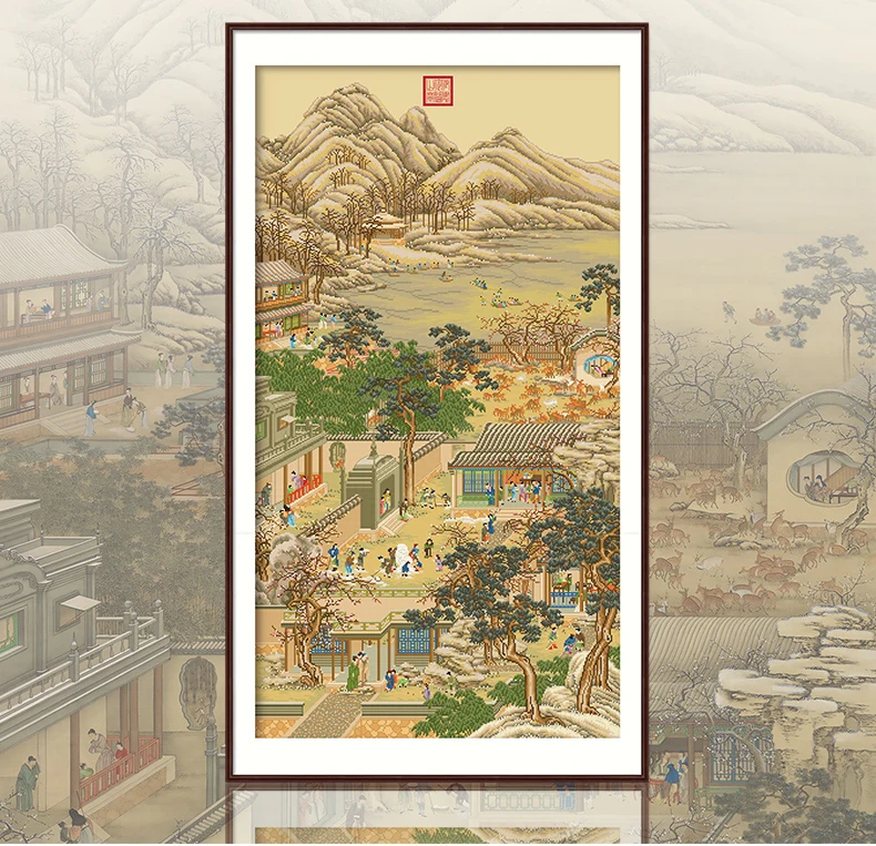 Весенний полный комплект для вышивки крестом напечатанный на ткани императора