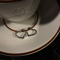 2022 new korean fashion simple silver color heart erarings jewelry for women party accessories birthday gift