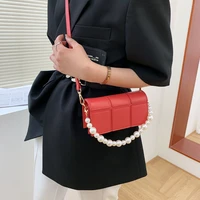 2021new womens shoulder bag high quality lattice crossbody bags designer luxury handbag female pearl chain messenger bag purses