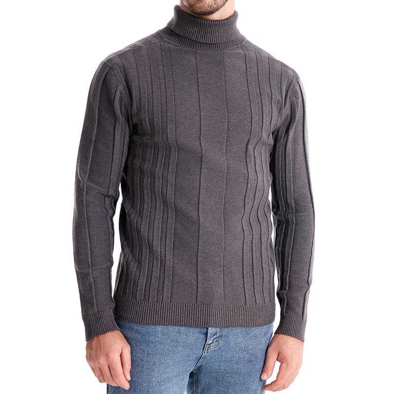 Мужской трикотажный пуловер с длинным рукавом