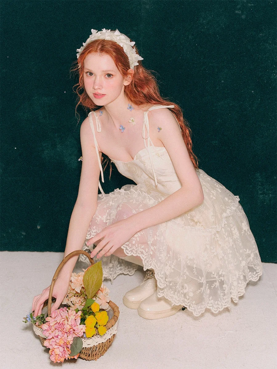 Жаккардовое платье-слинг Long Live Galaxy Secret Blossom все скрытые в цветы с французской