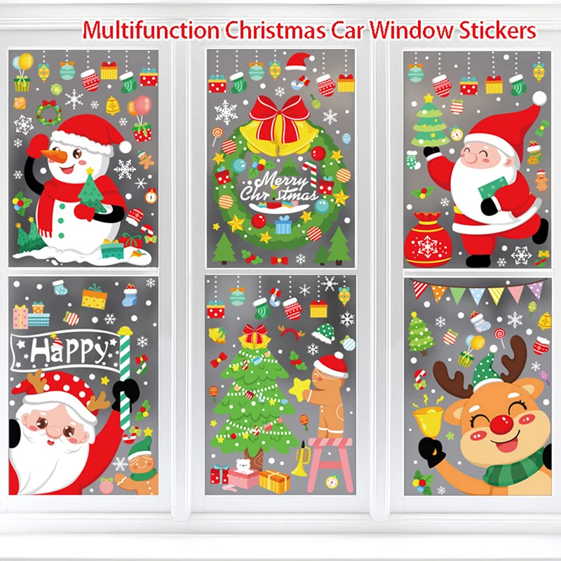 

1 лист 2023 рождественские наклейки на окна со снежинками наклейки на стекло рождественские наклейки декоративные новогодние аксессуары