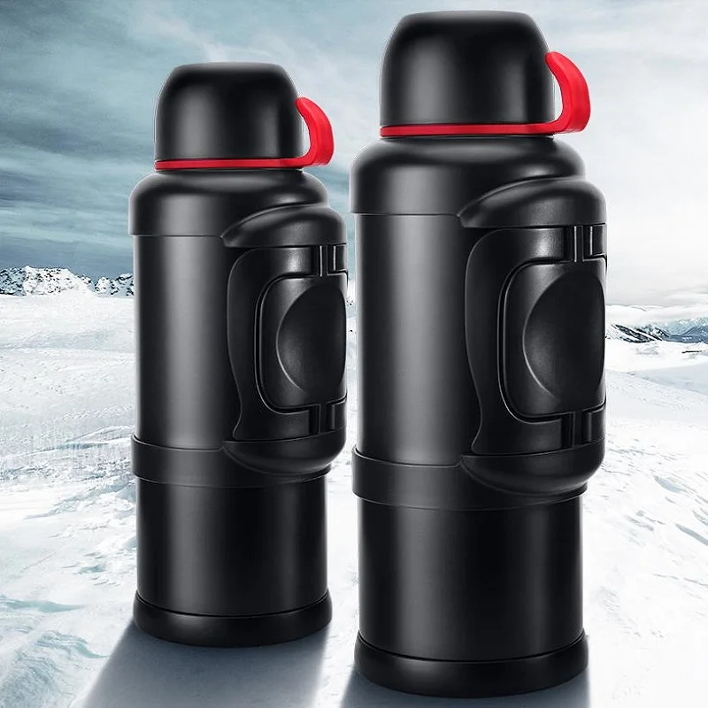 

Военный термос, дорожный портативный термос для чая, большие кружки для кофе, бутылка для воды, нержавеющая сталь, 1800/2200 мл