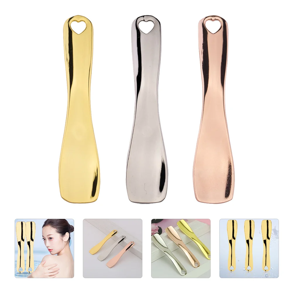 

3Pcs Face Cream Spoon Metal Multi-function Cosmetics Scoop Skin Caring Tool