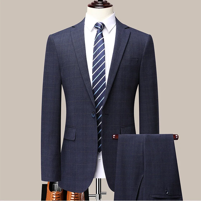 

Boutique 5XL (Blazer + Trousers) Men's Fashion, A Variety of Styles Can Choose Italian Style Slim Dress Wedding Men 2-piece Set