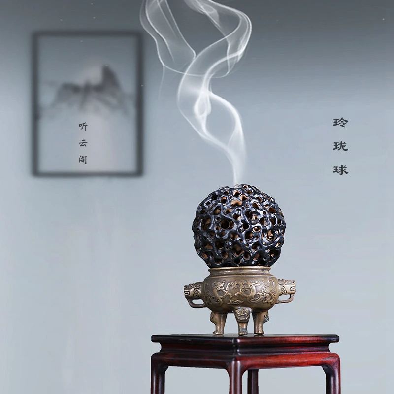 Камень Натуральный Сферический, диетические шарики из шариков дракона, камень Lingbi, курильница для чайного столика, украшение для письменного стола