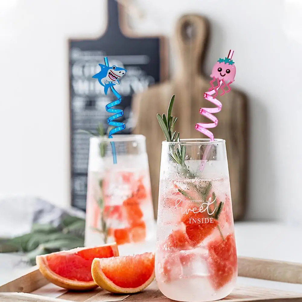 

Beverage Straws Unique Drinking Straws PET BPA Free Useful Ocean Themed Cute Animal Drinking Straws Decor