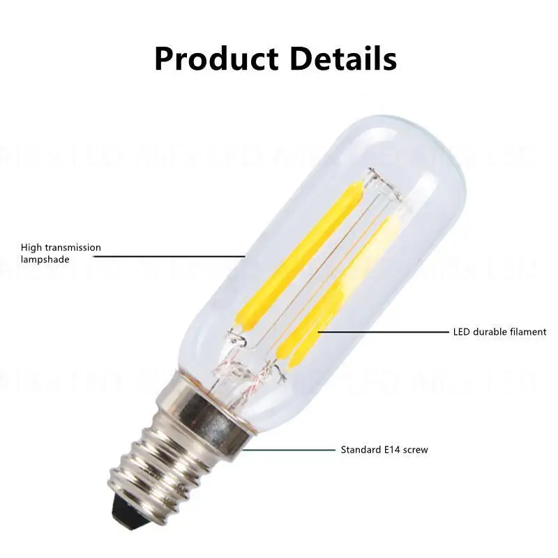 

2022 110V 220V Dimmable E12 E14 LED Bulb Fridge Light Aplliance Filament Bulb 25W Incandescent Bulb Equaivalent for Refrigerator