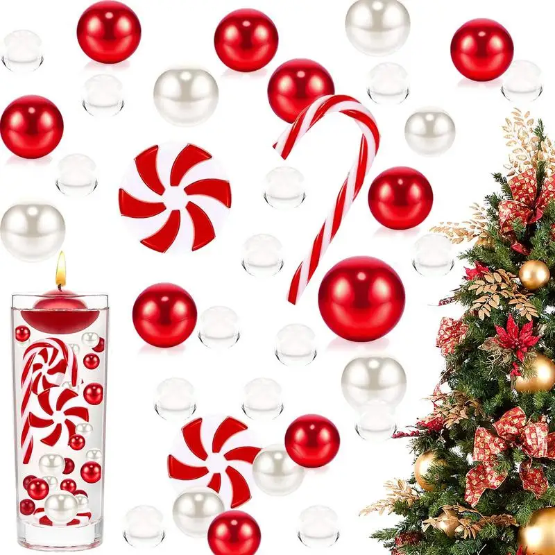 

Рождественская Ваза Наполнитель жемчуг рождественские плавающие жемчужные бусины для ваз Рождественская Ваза Наполнитель плавающий жемчуг вазы Candyland