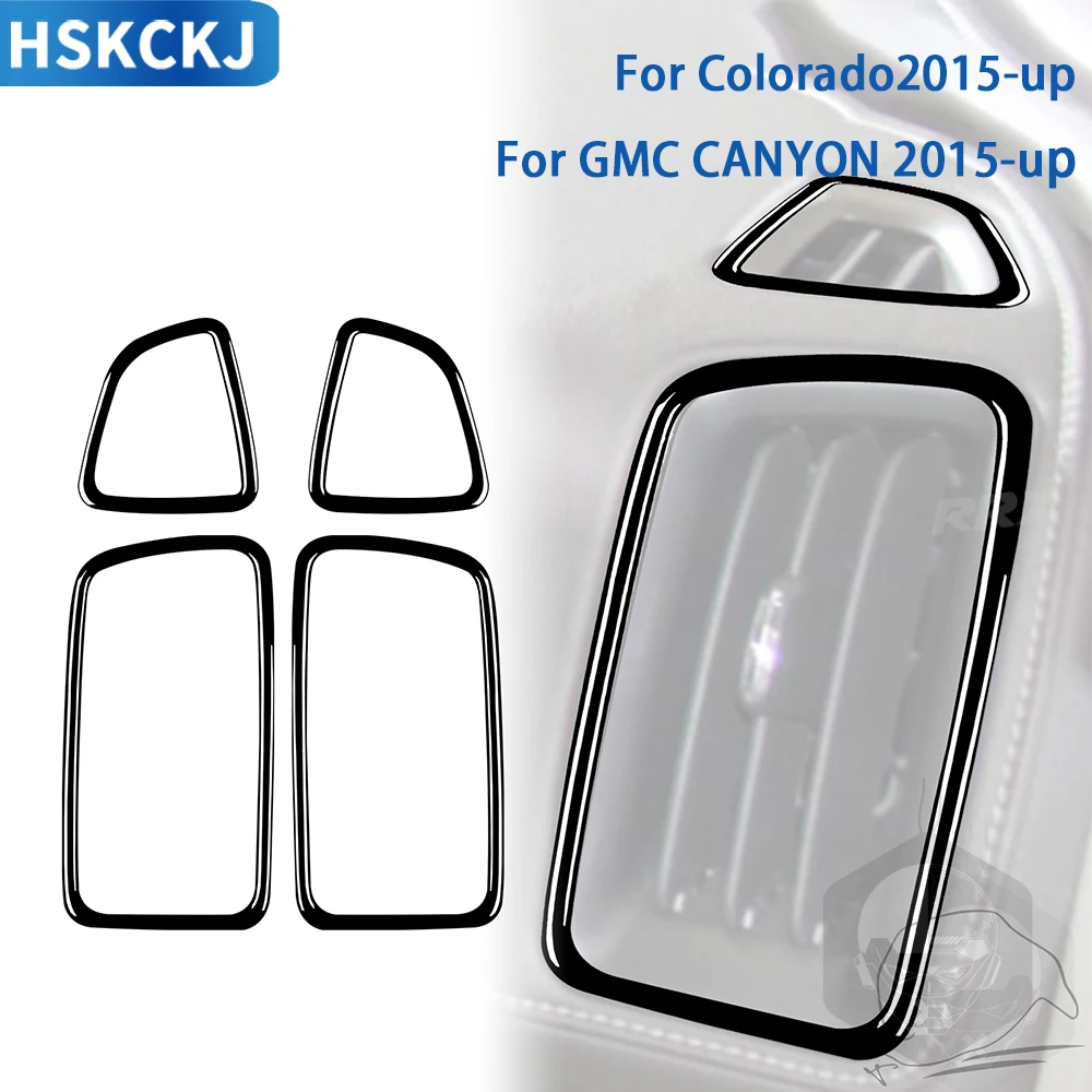 

For Chevrolet Colorado/GMC CANYON 2015-up Accessories Car Black Plastic Interior Instrument Panel Side Air Outlet Trim Sticker