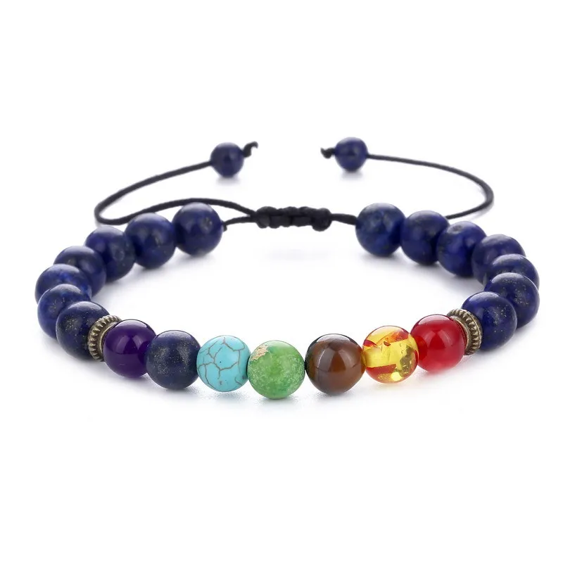 

Новый модный браслет с лазуритом для йоги, Круглый браслет с бусинами Howlite 8 мм