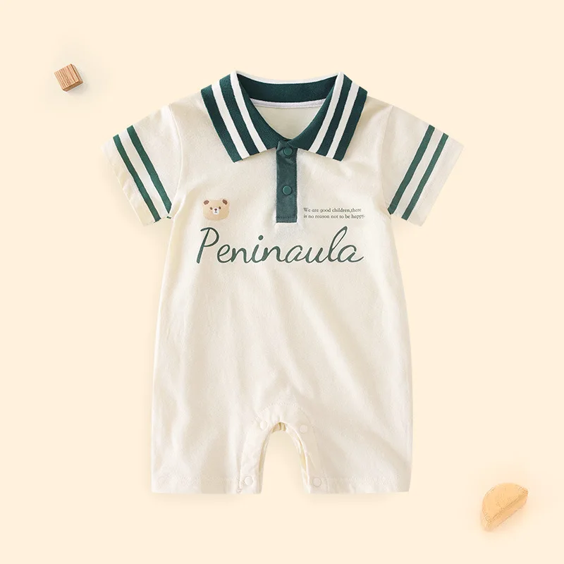 

Gender neutral baby clothes newborn Baby summer cotton thin section of the short-sleeved jumpsuit harness crawling clothes