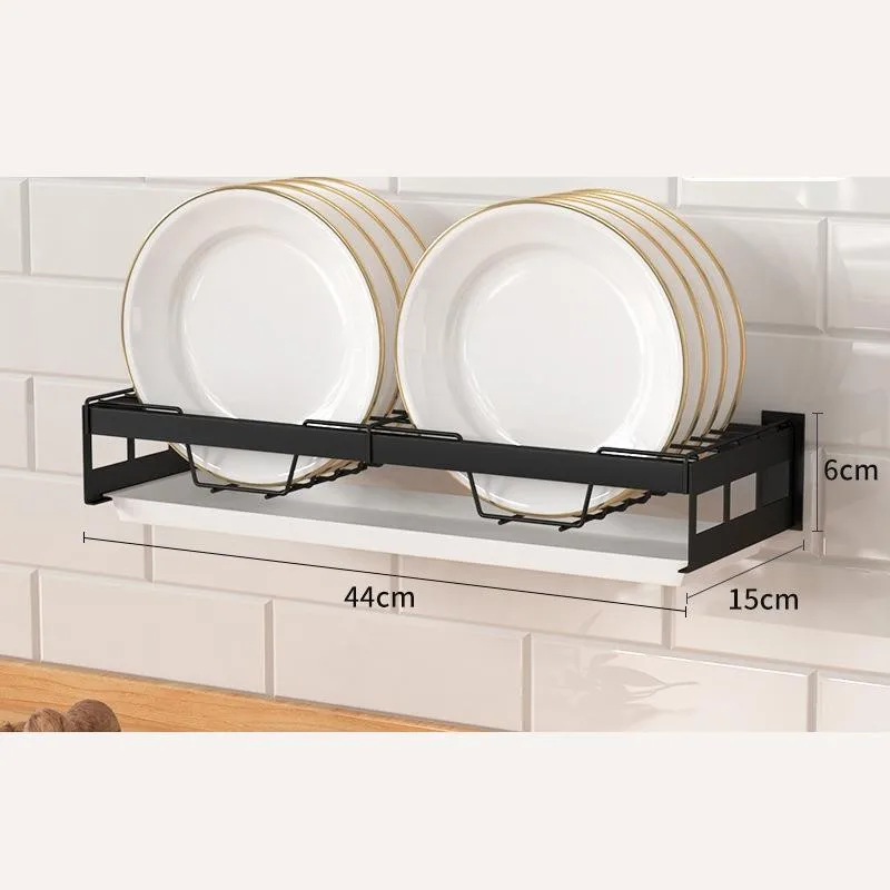 Stainless Steel Wall Mounted Dish Drainer Drying Rack Bowl Plate Storage with Tray Kitchen Organizer Chopstick Holder Hanging images - 6