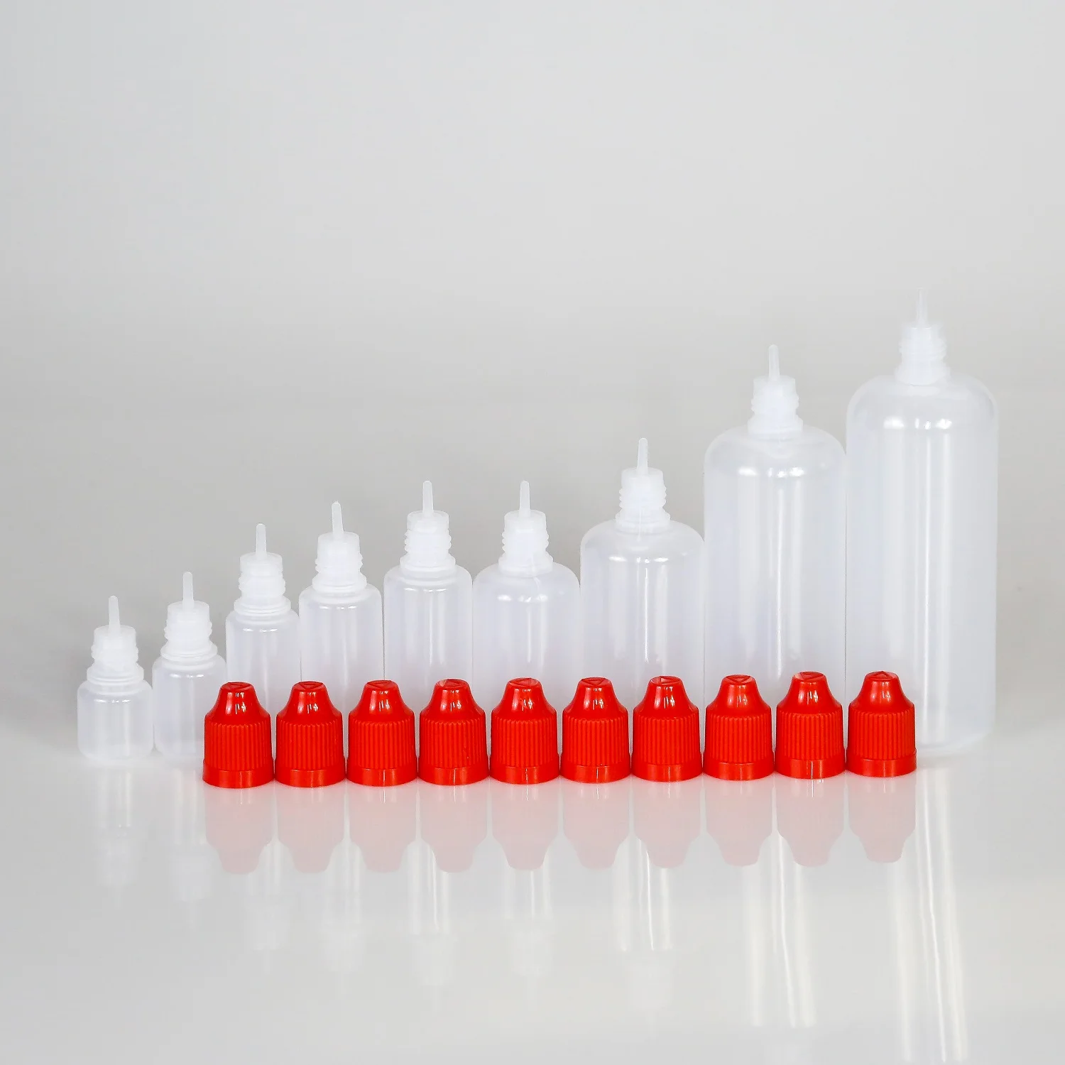 

50Pcs 3ml-120ml LDPE Empty Squeezable Liquid Dropper Bottles Eye Dropping Juice Sample Container with Red CRC Cap Free Funnels
