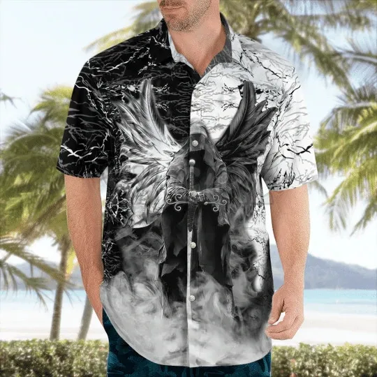 The Death Smoke 3D All Over Printed Hawaiian Shirt Men's For Women's Harajuku Casual Shirt Unisex