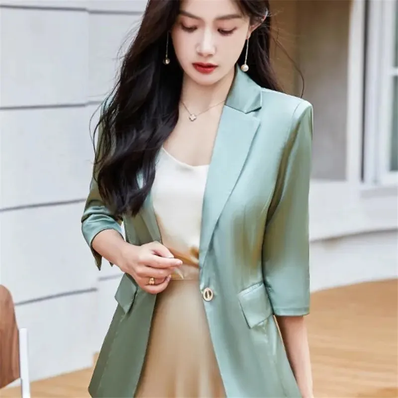 

Верхняя одежда для женщин, Новый Повседневный Универсальный Белый костюм, женский жакет, черный костюм, одежда с длинным рукавом на весну и ...