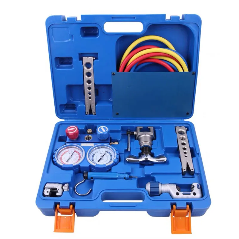 Integral Refrigeration Flaring Tool Kit Refrigeration Tool Kit Expander Kit with Refrigerant Pressure Gauge