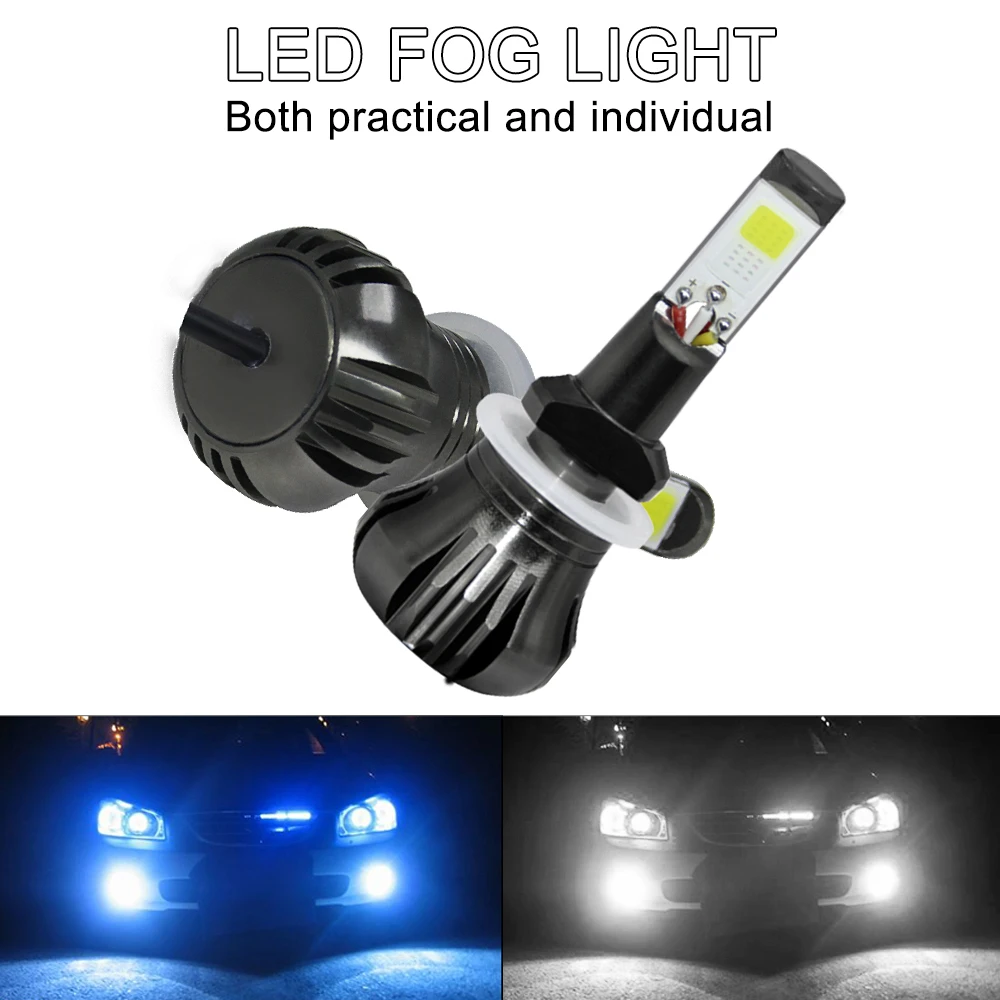 

Двухцветные в 1 160 Вт 880 881 светодиодный Противотуманные фары 6000K белый и 8000K холодный синий цвет s Стробоскопическая Лампа набор ламп COB