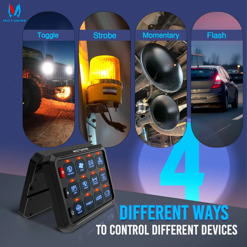 MICTUNING новый P1s синий 12-бандовый переключатель панель управления релейная коробка