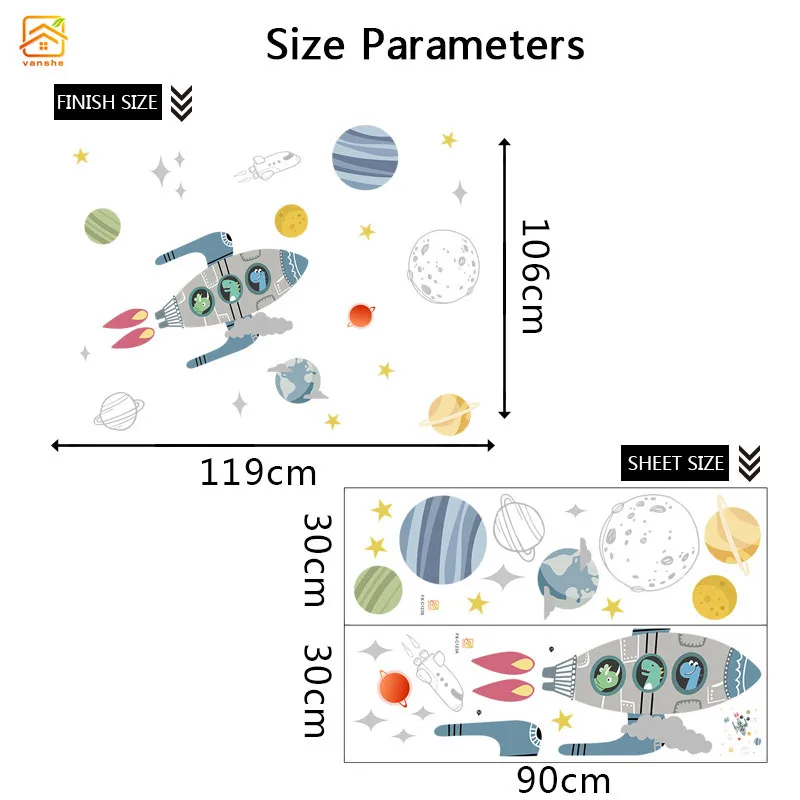 Креативная виниловая наклейка на стену в виде астронавта для детской комнаты |