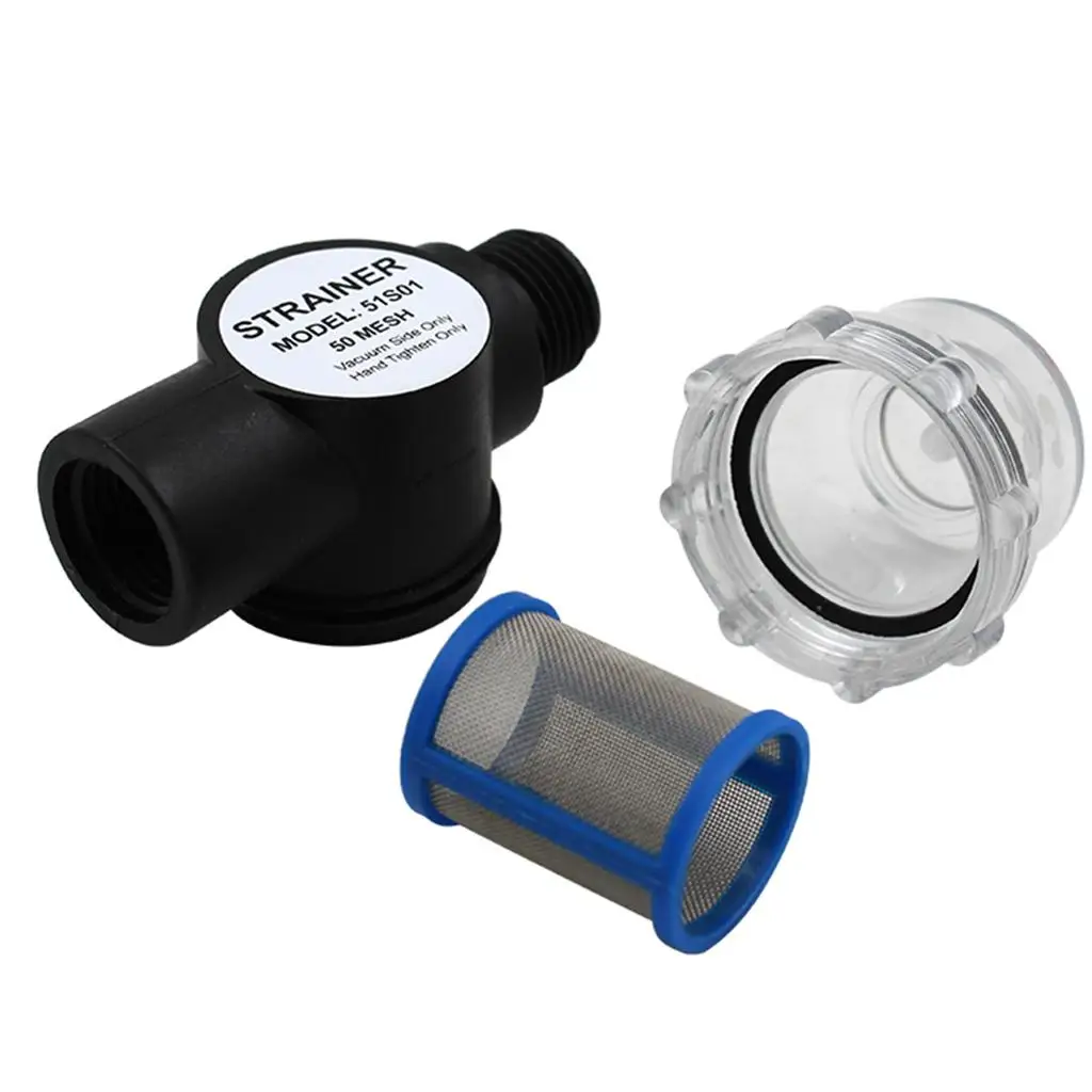 

RV Marine Diaphragm Water Pump Strainer - /2inch Barb Inlet
