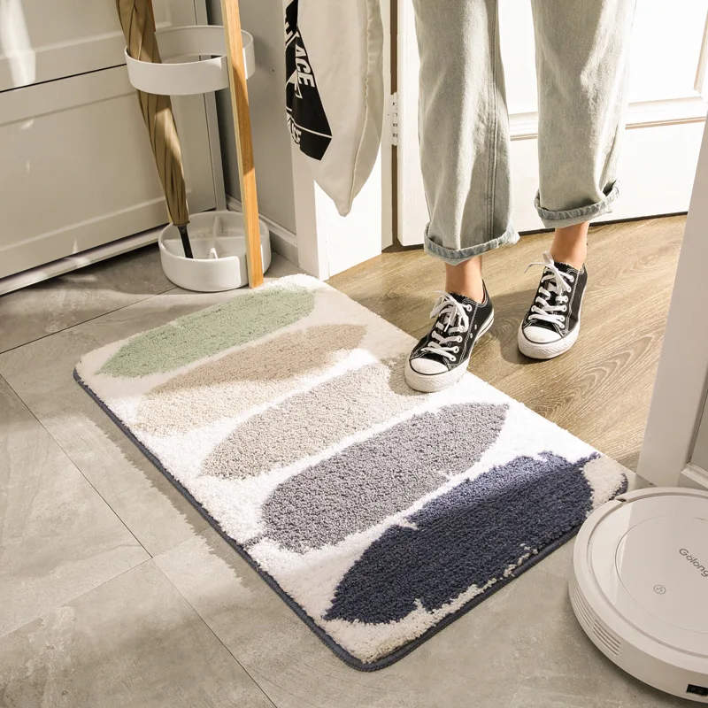 

2021 New Tufted Carpet Simple Nordic Home Flocking Carpet Floor Mat Bedroom Bathroom Absorbent Non-Slip Floor Mat