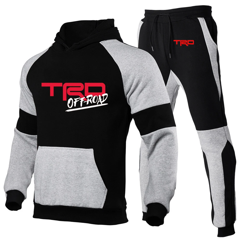 

Toyota TRD Car Logo Men Sets Tracksuit Winter Jacket Fashion Hooded+Pants Casual Coats Sportswear Sports Suit for Men Clothes