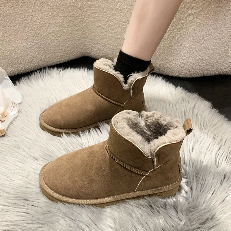 

Flat Heel Winter Boots Lady Female Shoes Boots-Women Australia Round Toe Clogs Platform 2023 Elegant Lolita Low Padded Rubber