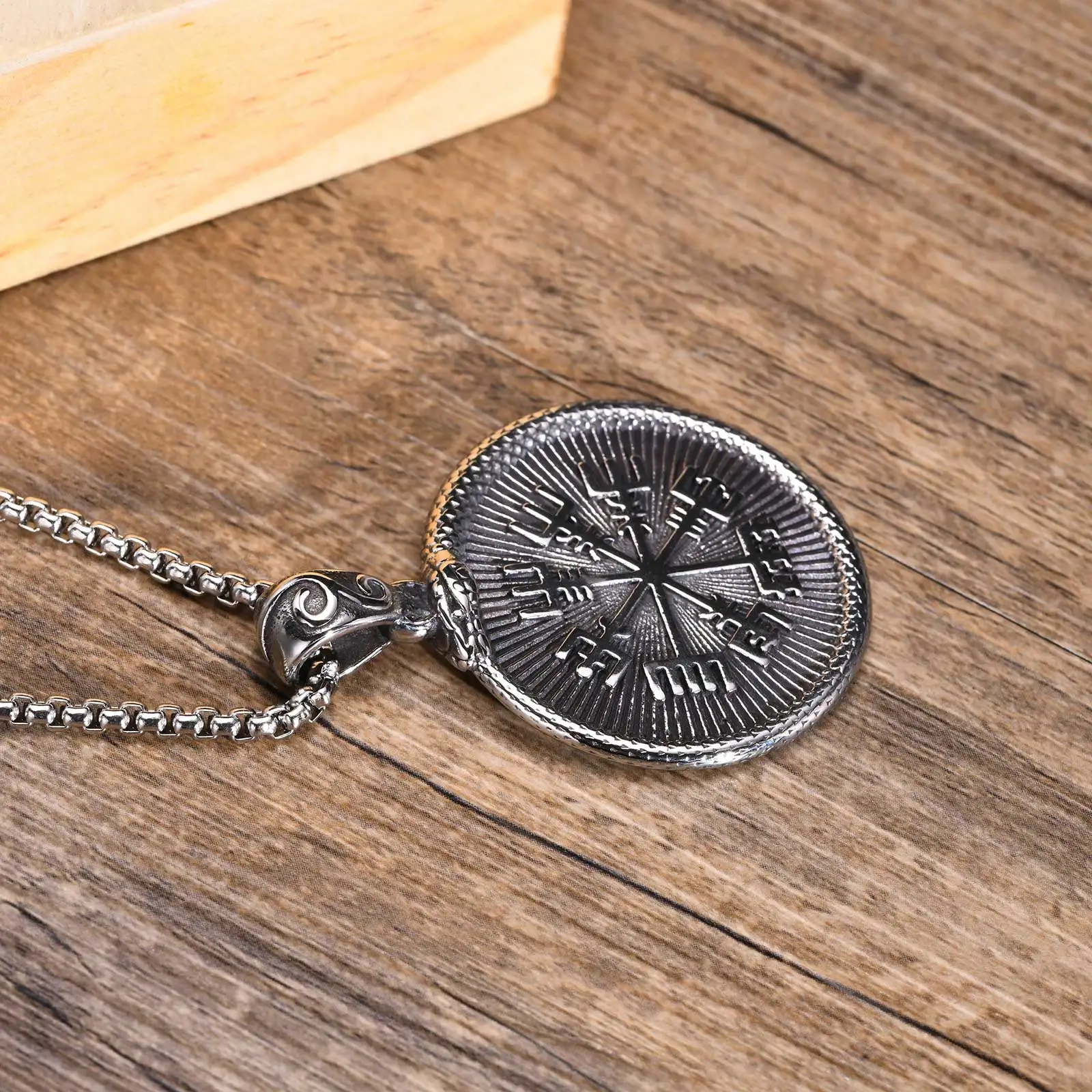 Viking Vegvisir Wayfinder кулон Necklacec со змеиным бордом из нержавеющей стали Runic символ