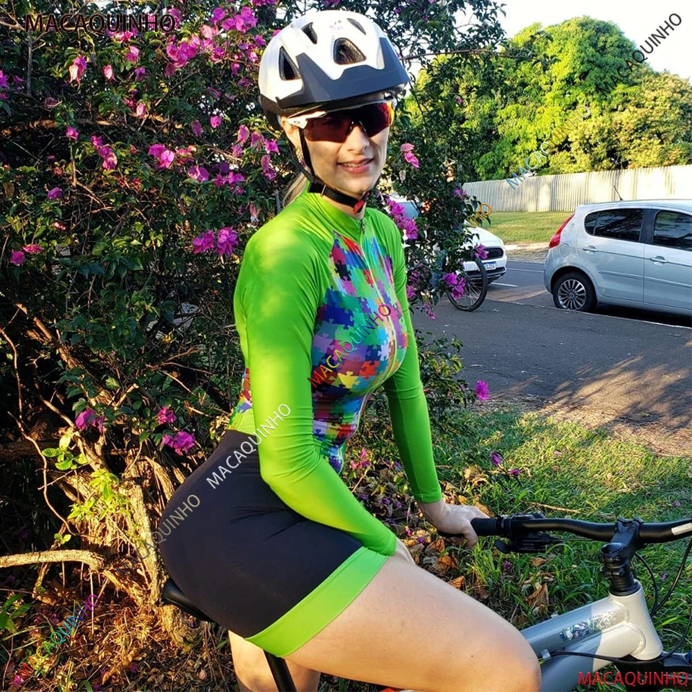 Женский велосипедный комбинезон macaquinha зеленая спортивная одежда длиной 4XL |