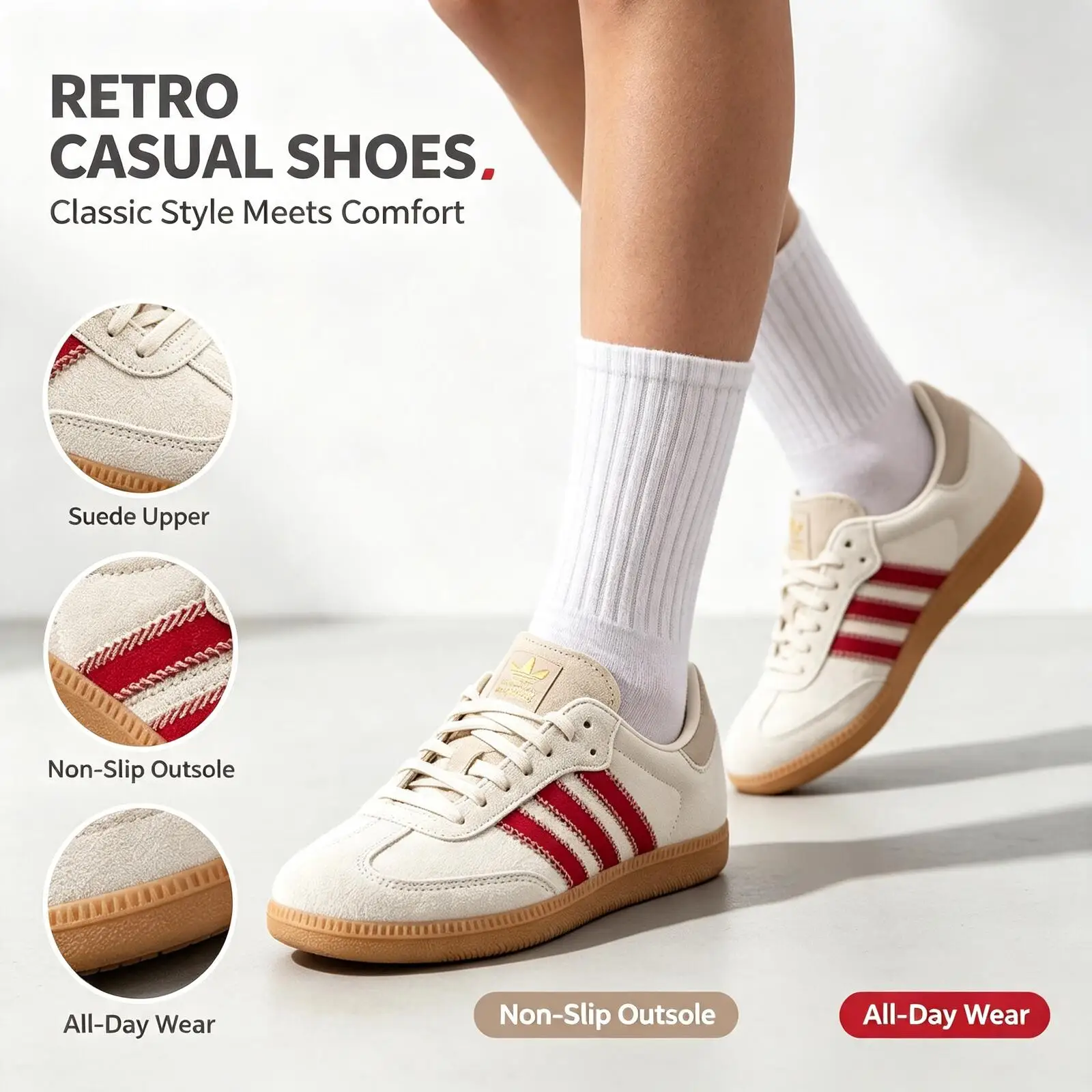 Фото Женские повседневные кроссовки Adidas Originals IH9055 2026 с технологией Cold Cement и резиновой подошвой, комфортные, белые №4