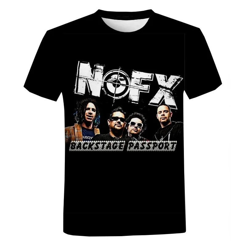 Футболка NOFX мужская оверсайз с графическим принтом модная тенниска круглым