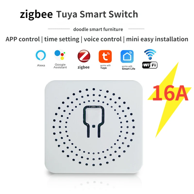 

Zigbee Tuya Wifi Ble Smart Switch 16A 2-Way DIY Switches SmartLife App Timer Support for Alexa Google Home Alice Voice Control