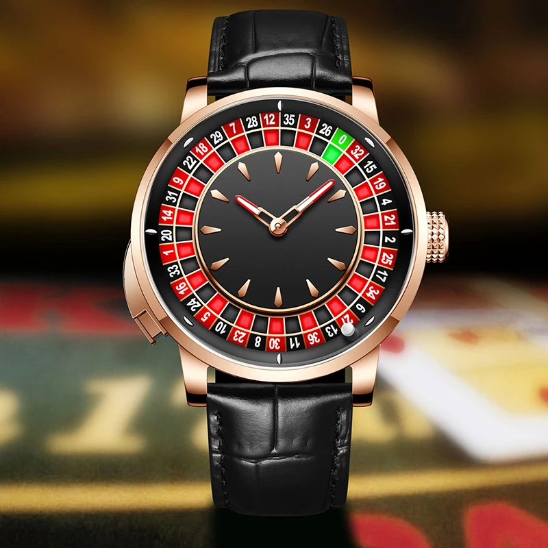 Фото Мужские механические часы PINDU Design New Push Button Turn Russian Roulette Game 46MM с механизмом NH35A, сапфировым стеклом и циферблатом с бриллиантами. №3