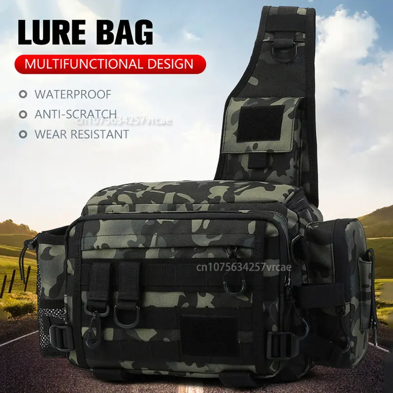 

Large Capacity Lure Fishing Bag Multi-Function Waist Bag Fishing Rod Bag Tactical Backpack Shoulder Bag Fishing Gear Bag