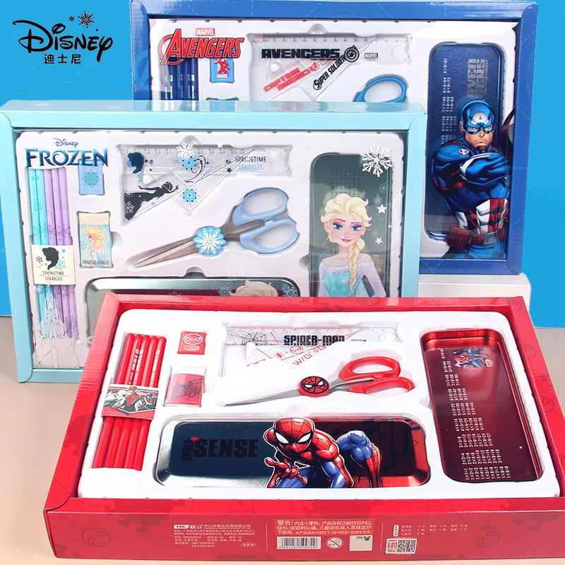 

Креативные Мультяшные канцелярские принадлежности Disney «Холодное сердце», Подарочная коробка, набор для девочек и мальчиков первого класса, товары для обучения, большая подарочная сумка