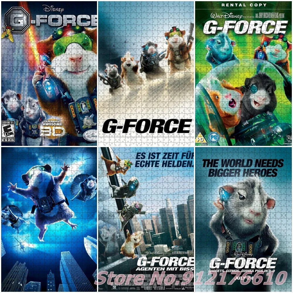 G-Force Disney Movies 500 Piece Jigsaw Puzzles Guinea Pigs Spy Team Funny Cartoon Paper Puzzles Decompress Educational Toys