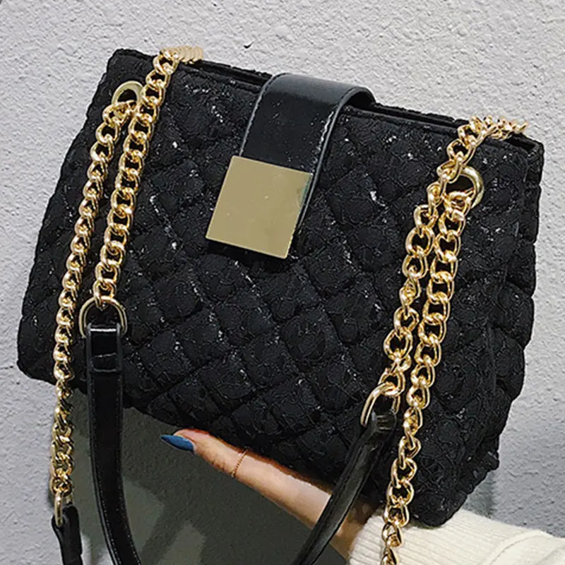 

Women's Bag Fashion Shoulder Bags Female Handbags Lace Tote 2022 New Trendy Ladies Korean Style Shoulder Tote Bags Black Bags