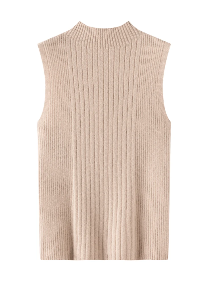 Новинка Осень-зима 2024 полувысокий воротник утопленный полосатый жилет без