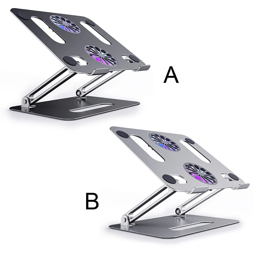 

Laptop Stand for Desk Base Low Noise Free Lift Cooling Aluminum Alloy Desktop Metal with Stable Structure DarkGray