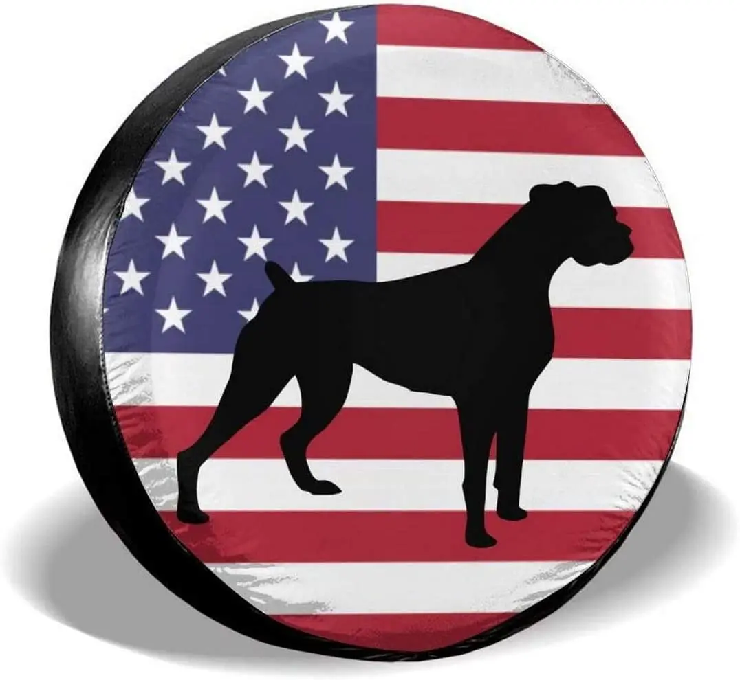 

Dog Black Animal Bulldog Tire Covers Car SUV Camper Travel Trailer Spare Tire Wheel Covers