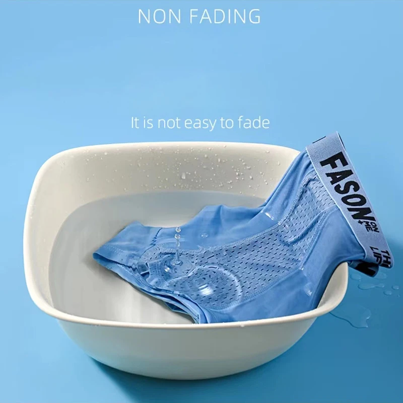 4PCS Boxer Men's Underwear Man Boxers 3A Antibacterial Underpants Ice Silk Mesh Men BoxerShorts Sexy Breathable Graphene Pantie