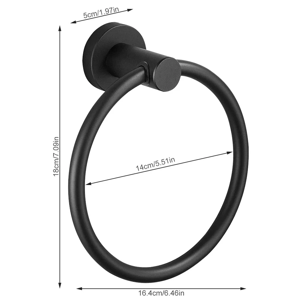 

Rack Stainless Steel Towel Holder Bathroom Ring Towel Hanging Storage Toilet Shower Holder Silver