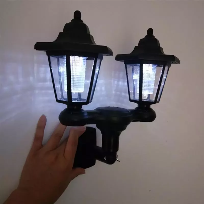 

Solar Wall Light Sunlight Wall Lamp Dual Heads Waterproof Garden Lighting